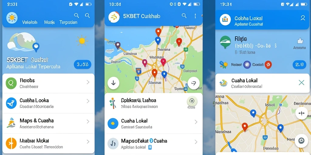 Screenshot aplikasi 55KBET menampilkan informasi cuaca lokal