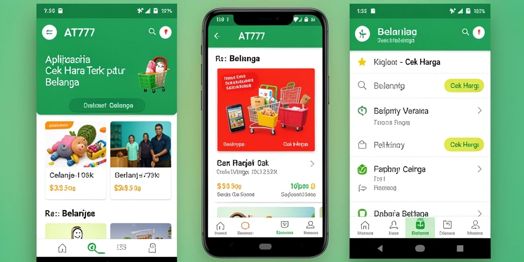 Tampilan antarmuka AT777 dengan fitur Cek Harga yang intuitif.