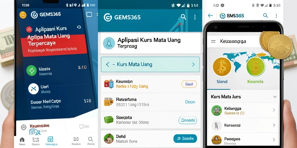 Tampilan antarmuka GEMS365 yang sederhana dan informatif.