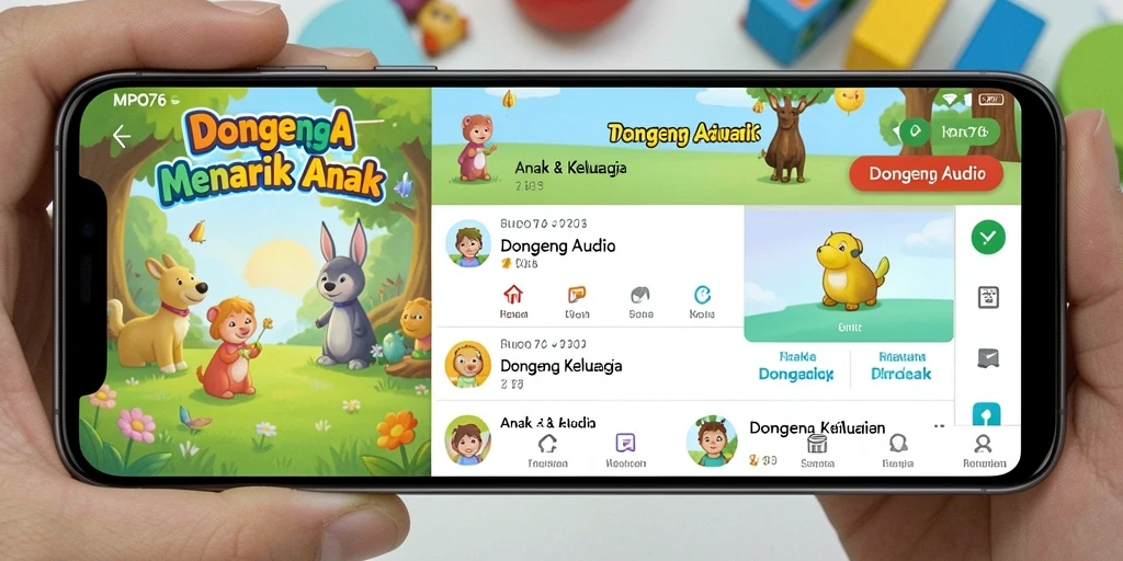 Antarmuka aplikasi MPO76 yang sederhana dan ramah anak.