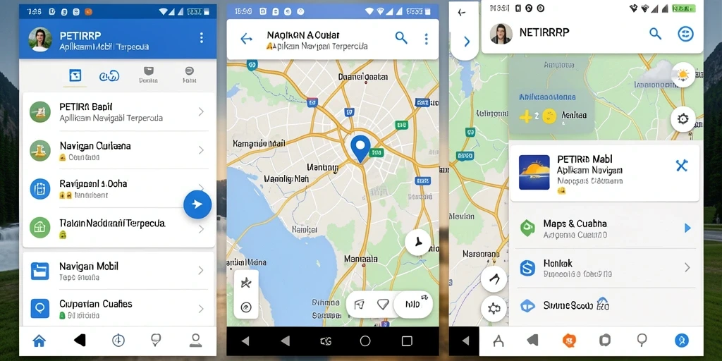 Tampilan antarmuka PETIRRP yang intuitif untuk navigasi mobil.