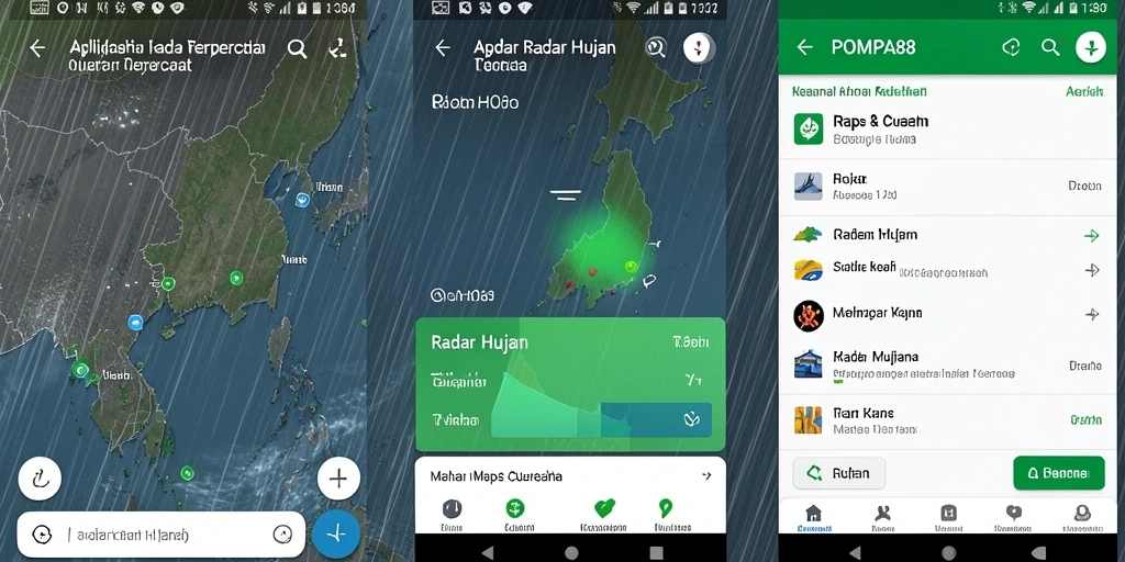 Tampilan antarmuka POMPA88 dengan fitur Radar Hujan yang interaktif.