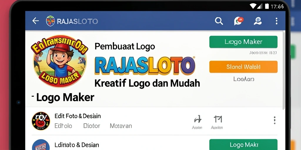 Antarmuka RAJASLOTO yang sederhana untuk pembuatan logo.