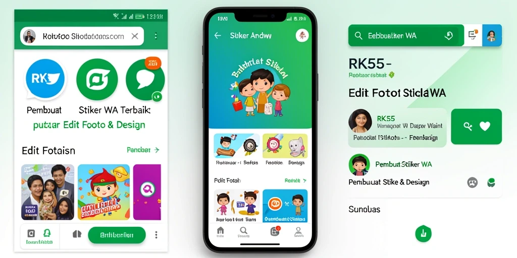Antarmuka RK55 untuk membuat stiker WA yang menarik dan kreatif.