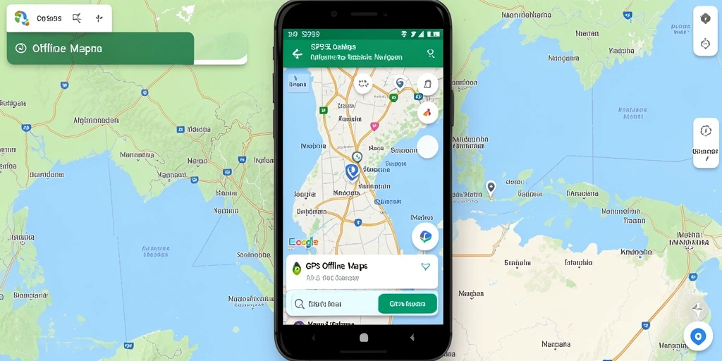Antarmuka S9S9 dengan fungsi GPS Offline Maps yang informatif.