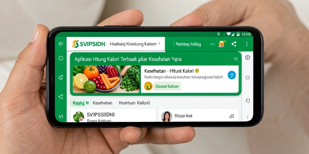Antarmuka aplikasi SVIPSIDN yang menunjukkan data hitung kalori dengan jelas.